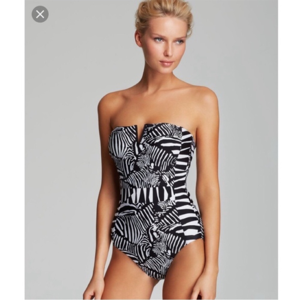 “TRINA TURK” Tanzania Zebra Halter or Strapless Swimsuit